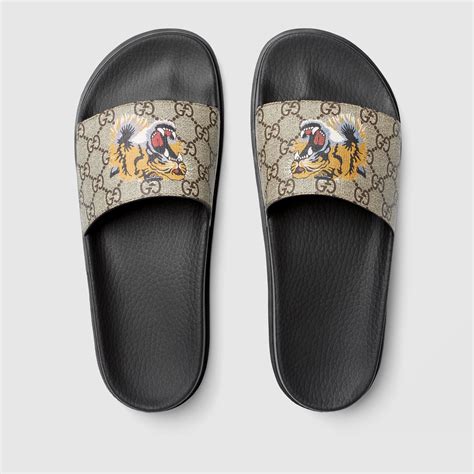 gucci slides men blue|men's Gucci tiger slides.